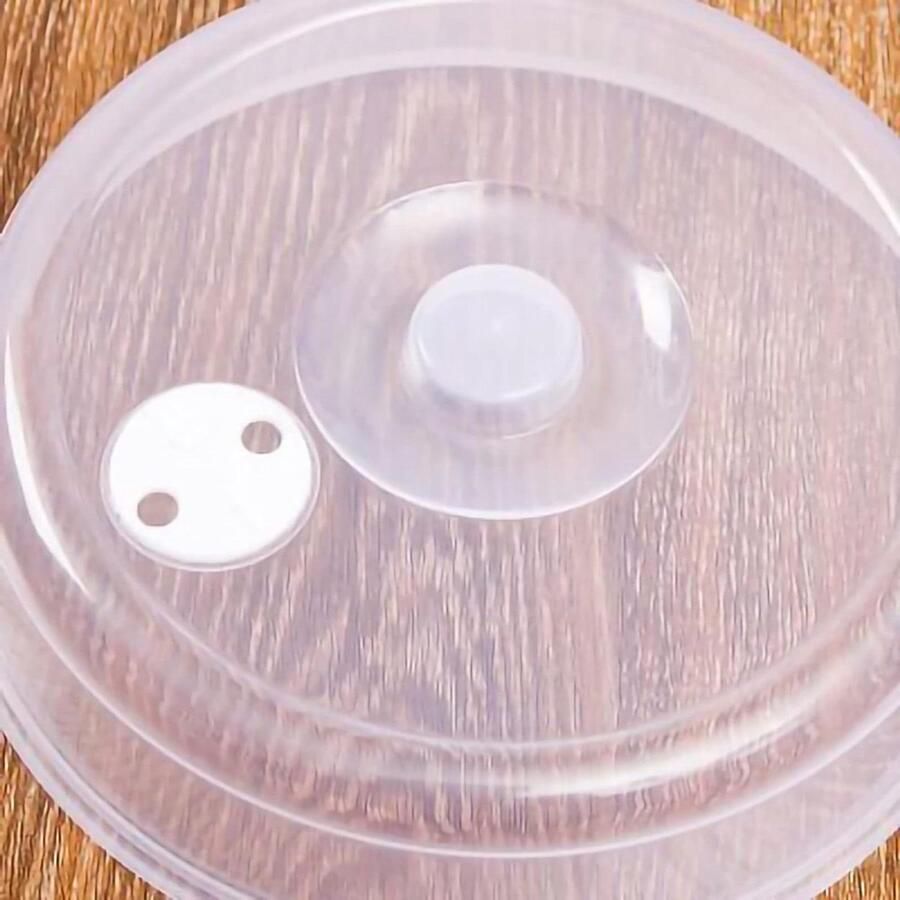 Magnetronafdekking Voedseldeksel Magnetron Opwarmen Transparant met Handgreep 22 x 5 cm Transparant