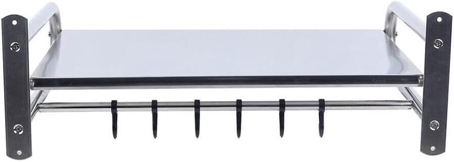 Magnetronhouder Wandmontage Magnetron Plank Keuken Opbergen Roestvrij Staal 53 x 38 x 18 cm Zilver
