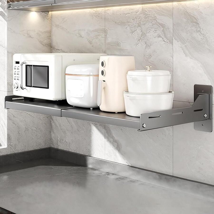 Magnetronplank Keuken Wandrek Oven Ruimte Besparen Verstelbare Lengte 38 61 x 34 cm Grijs