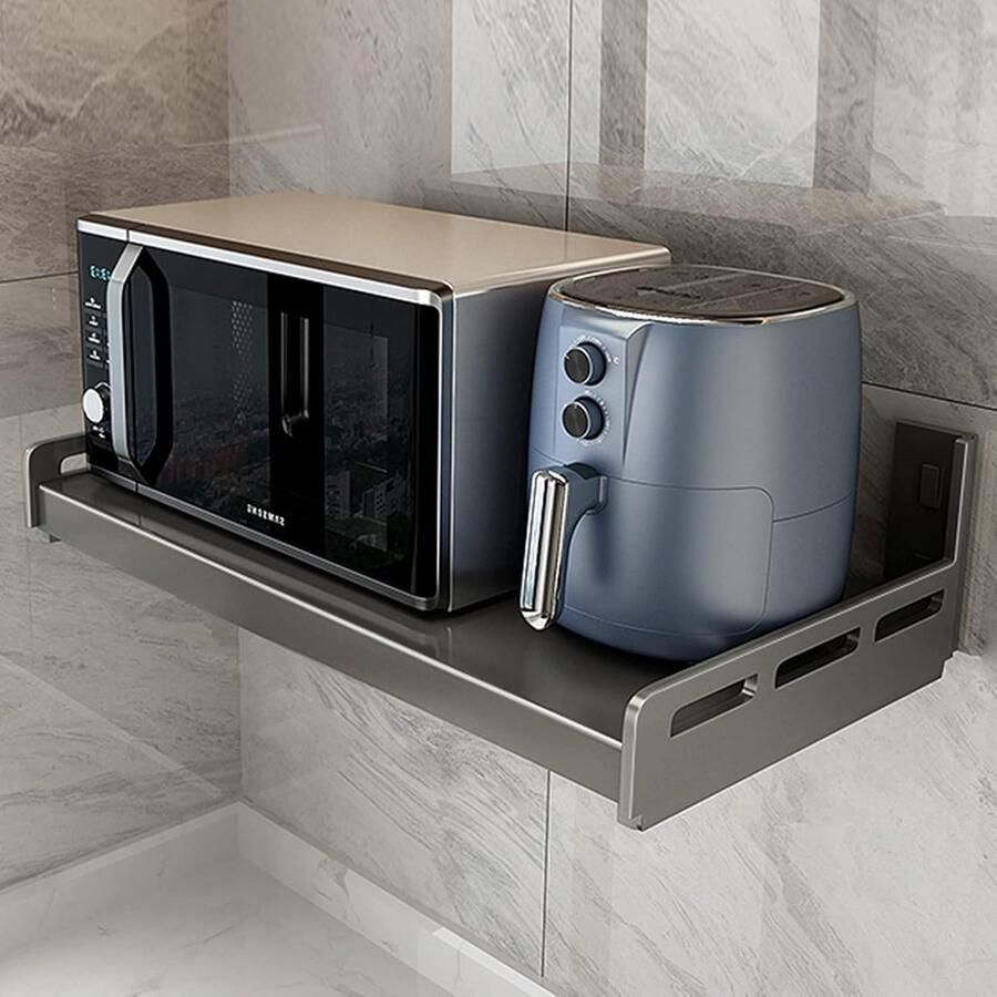 Magnetronrek Keuken Wandplank Oven Keuken Organiseren Roestvrij Staal 50-100 cm Zilver