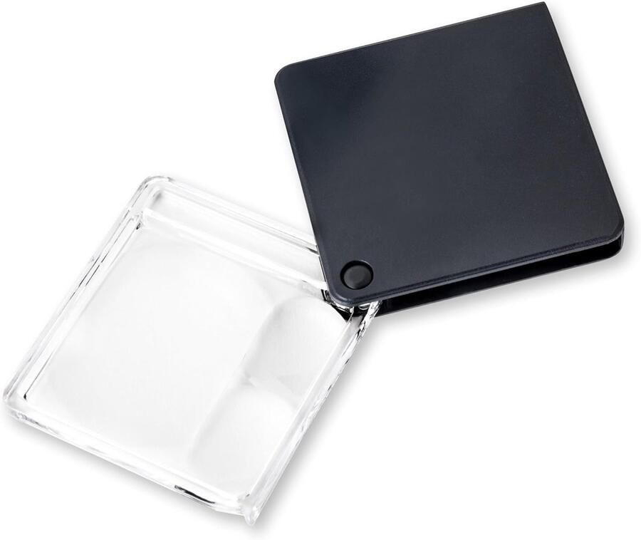 Magniflip Plus Vouwen 2 5x 5x 7x Pocket Vergrootglas met Ingebouwde Koffer Zwart (GN-44)