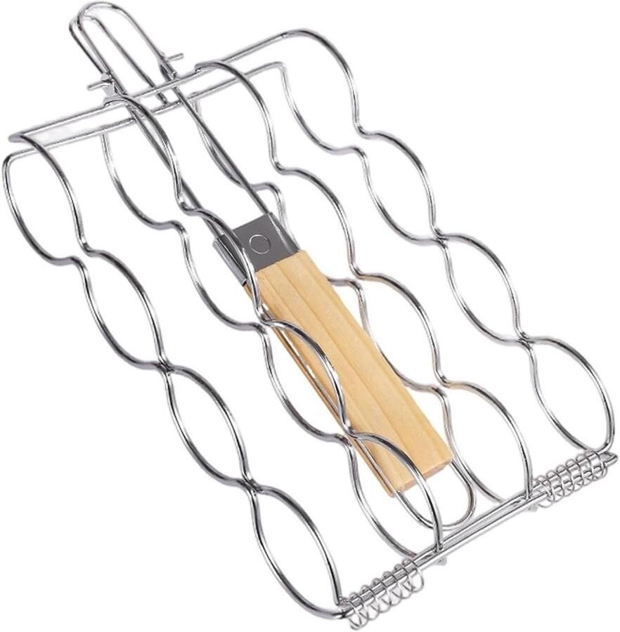 Maïs Grill Mandje Grillmand Maiskolven Buiten Koken Hitte-isolerende Greep Niet gespecificeerd Zilver