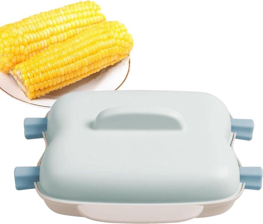 Maïskoker Magnetron Stoomkoker Keuken Snel Maïs Koken Compact Multifunctioneel 23 x 22 x 9.5 cm Blauw