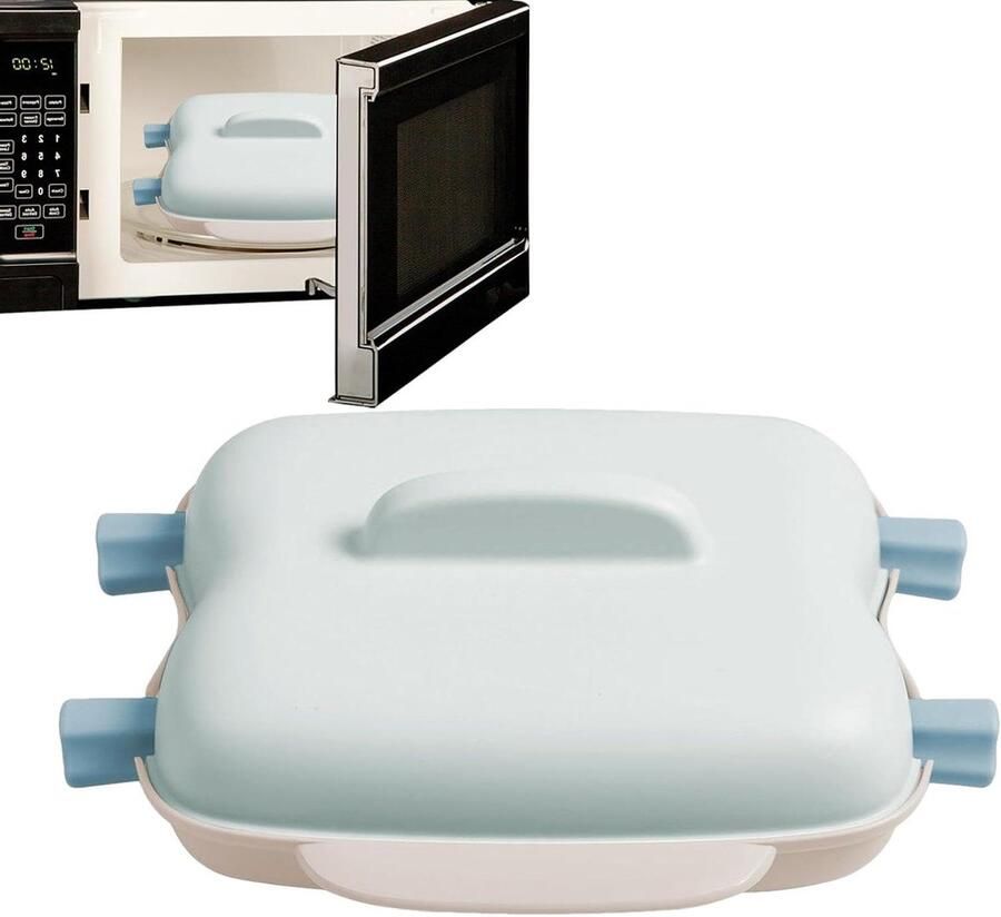 Maïskoker Stoom Bakje Magnetron Koken Snelle Bereiding 23 x 22 x 9.5 cm Blauw