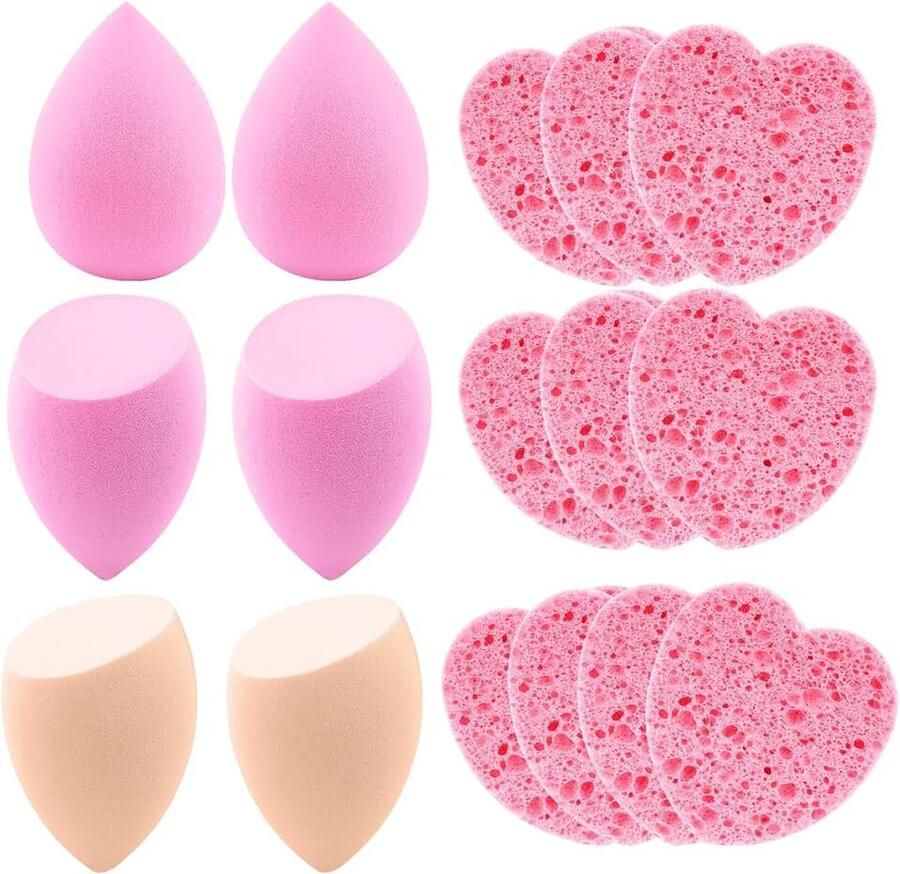 Make-upsponsset 16 stuks zachte mengspons foundation beauty-blender beauty-spons voor vloeibare foundation poeder foundation-blending