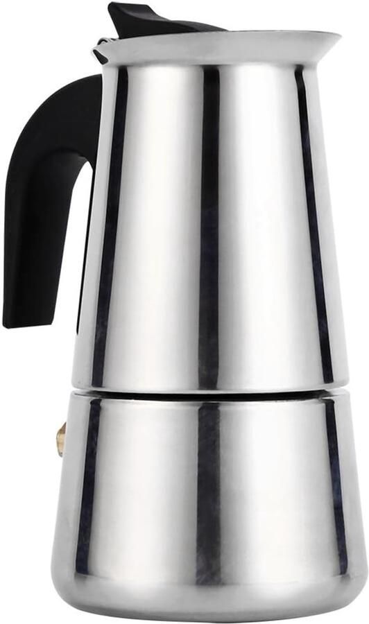 Maker 450 ml Roestvrij Staal Koffiezetapparaat voor Op de Stoof Geschikt voor Alle Warmtebronnen Inclusief Filter Eenvoudig te Gebruiken en Schoonmaken