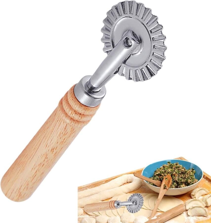 Maker Stempel Aluminium Ravioli Pers met Houten Handvat