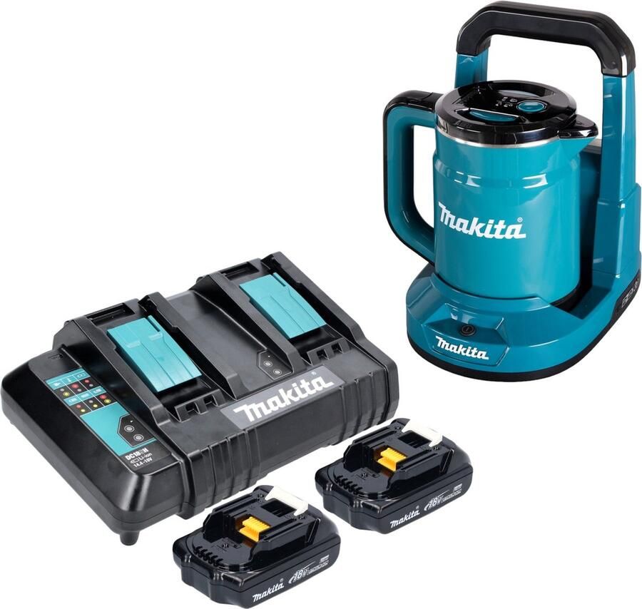 Makita DKT 360 CY2 accuketel 36 V ( 2x 18 V ) 0 8 L + 2x accu 1 5 Ah + dubbele lader