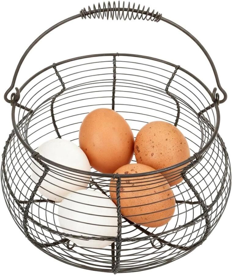 Eiermand Geweven Boerderijmand Opbergmand Keuken Organiseren Met Handvat 20 x 15 cm Lichte Koffie