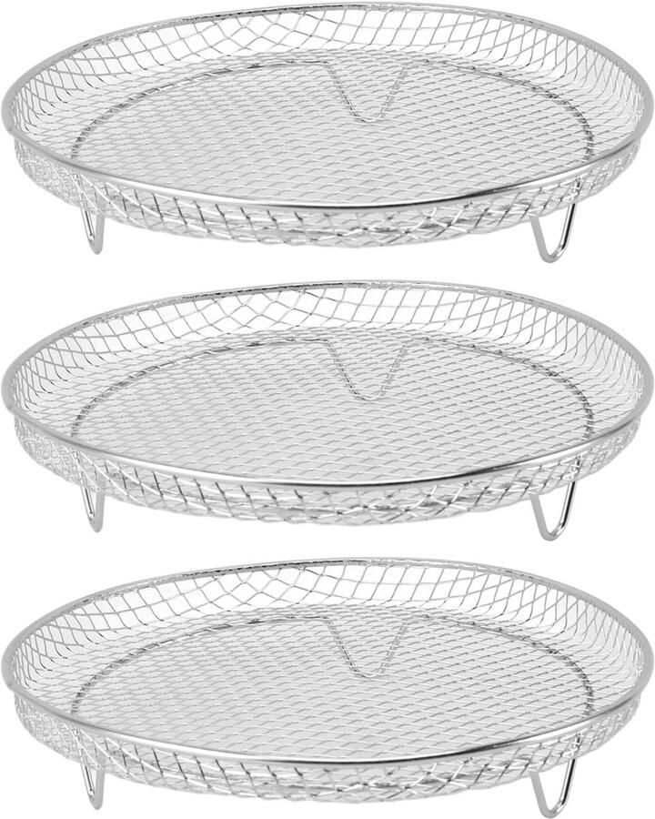 Mand voor luchtfriteuse Stapelbare droogmand Accessoires voor airfryer Drie lagen 20 cm diameter