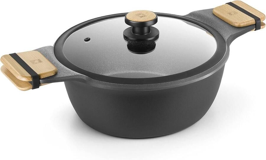 Marktkookpan Hoog 32 cm Gietaluminium met Ultra-Verstevigde Antiaanbaklaag Geschikt voor Alle Hitze-bronnen en Inductie