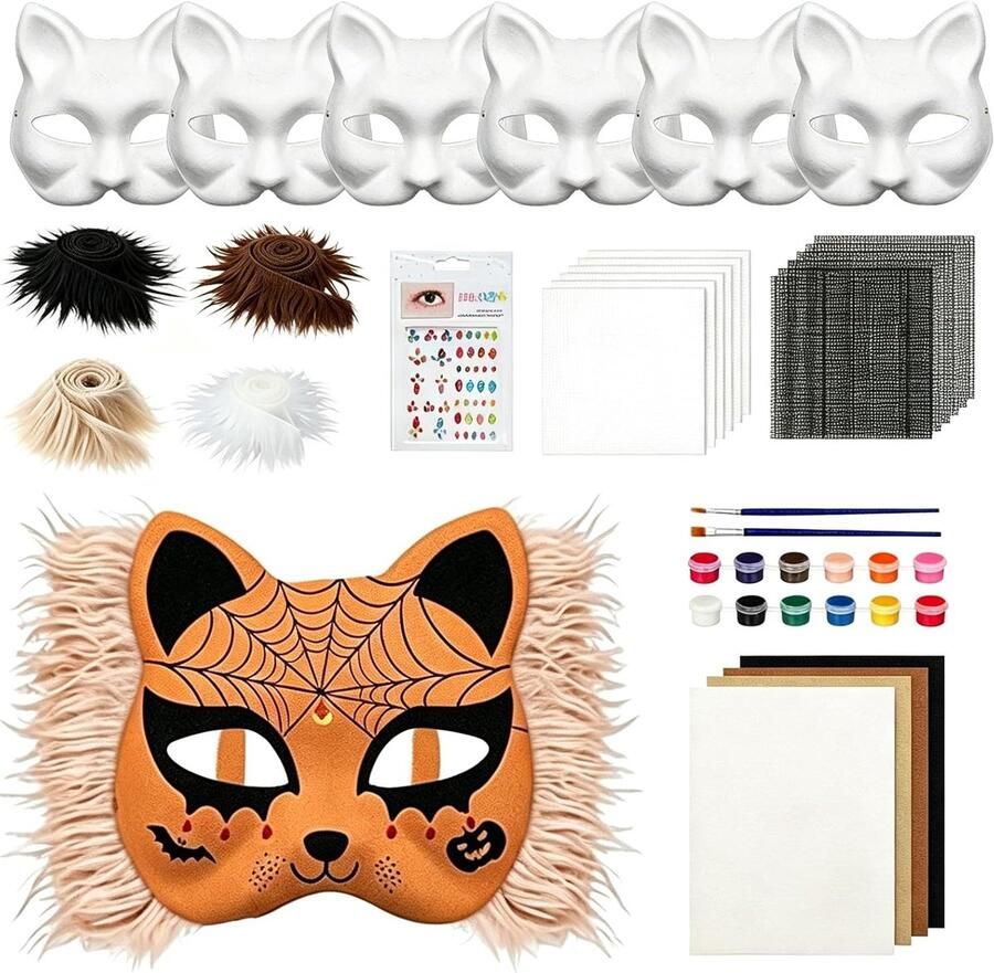 Mask 6-delige doe-het-zelfset voor kattenmaskers