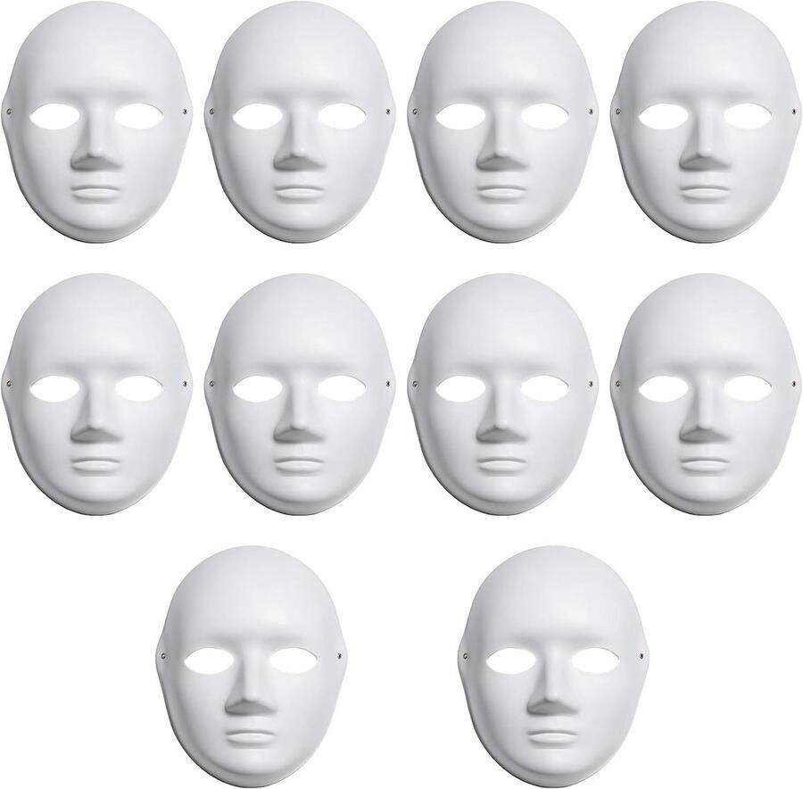 Maskers doe-het-zelf witte papieren maskers om te versieren overschilderbare pulp blanco schilderij maskerade masker voor carnaval cosplay Halloween feest