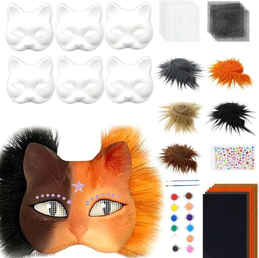 Maskers individuele vormgeving door schilderen of collage