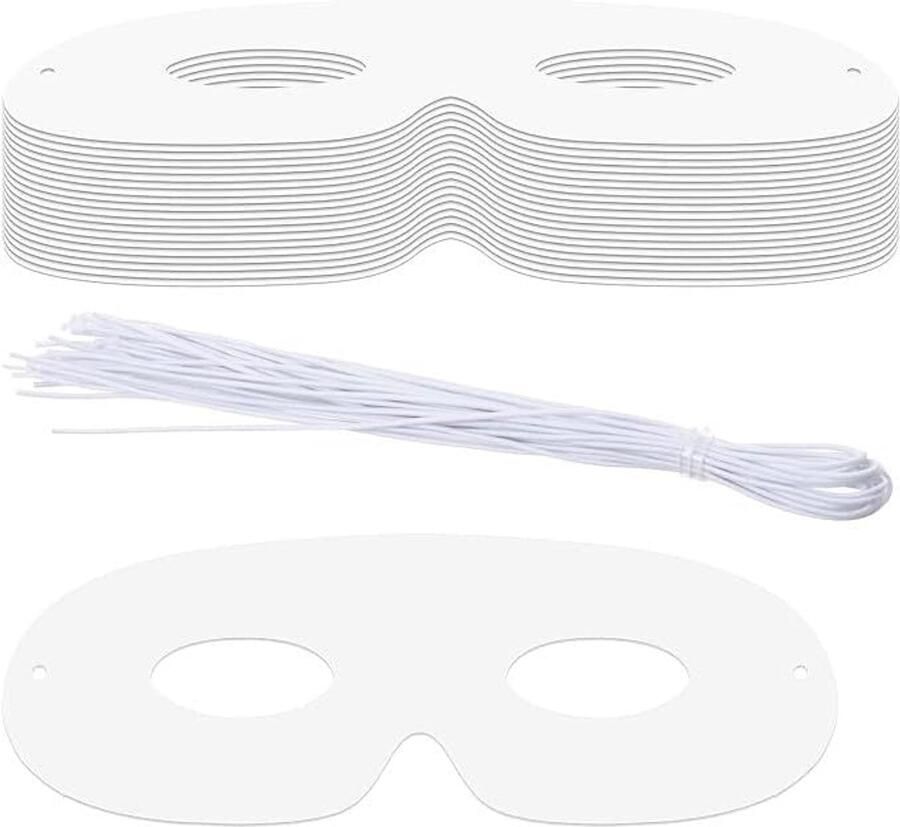 Maskers om te beschilderen 18 5 x 6 5 cm blanco