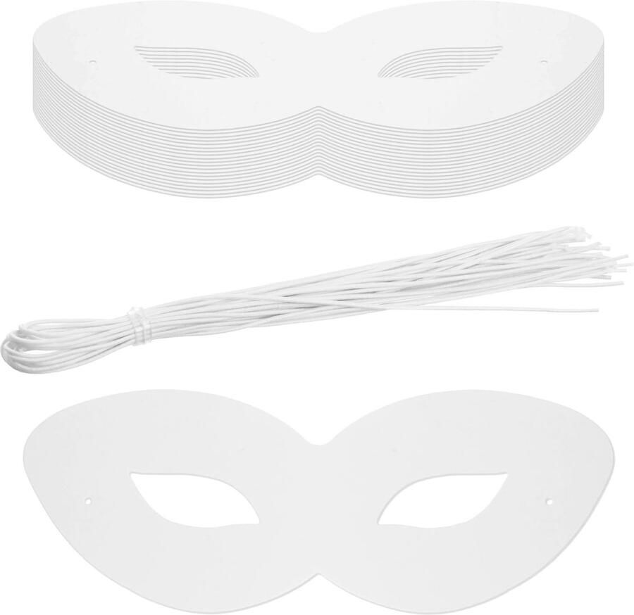 Maskers om te beschilderen 18 5 x 7 cm witte papieren