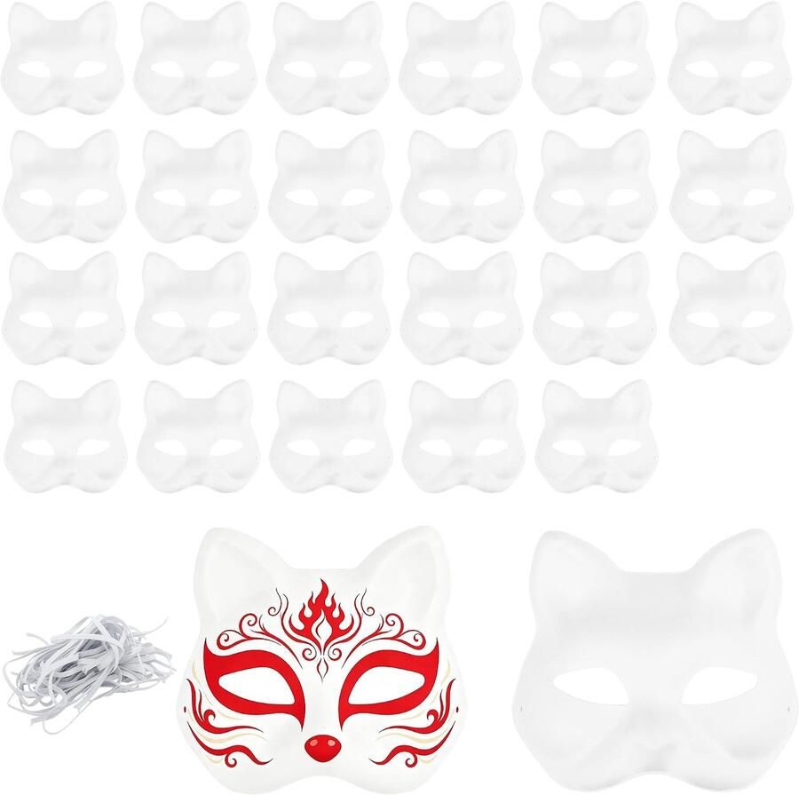 Maskers om te beschilderen cellulose met elastiek voor Halloween cosplay maskerade kostuumfeest