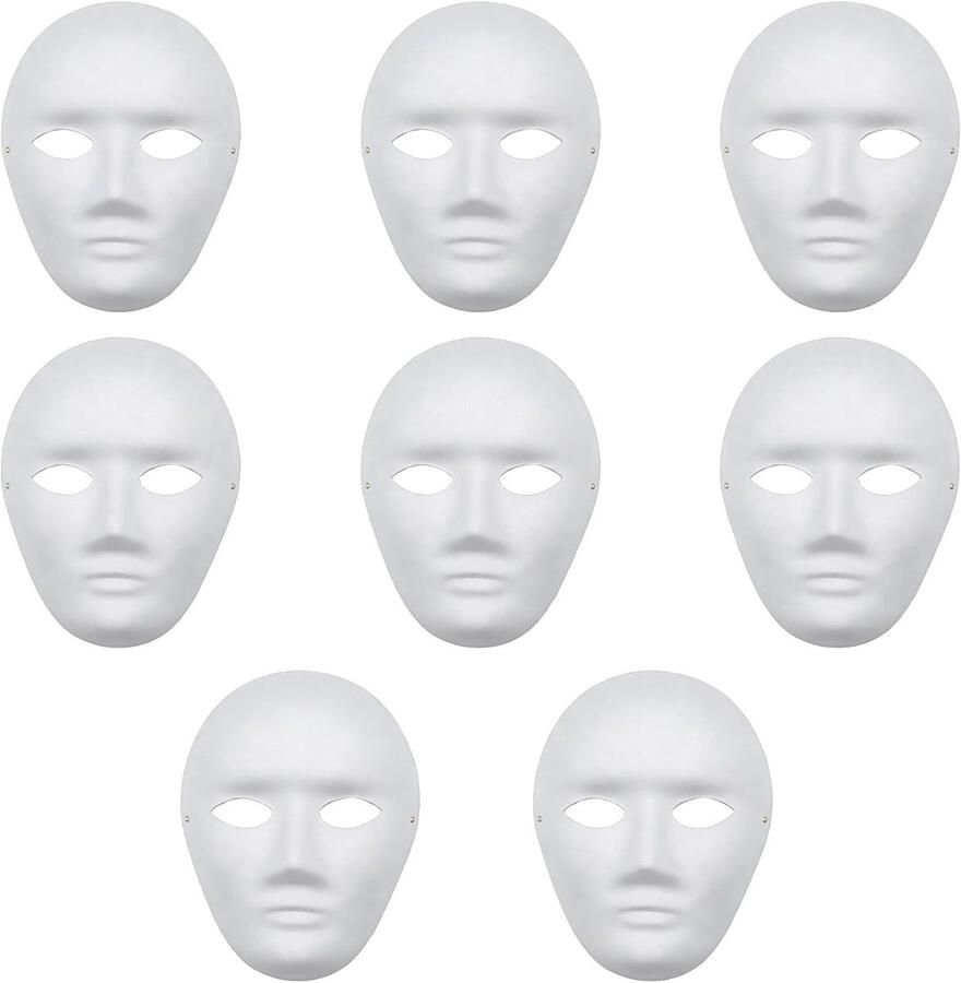 Maskers om te beschilderen doe-het-zelf wit masker doe-het-zelf papieren maskerademaskers overschilderbare papieren maskers voor carnaval cosplay Halloween-party voor mannen