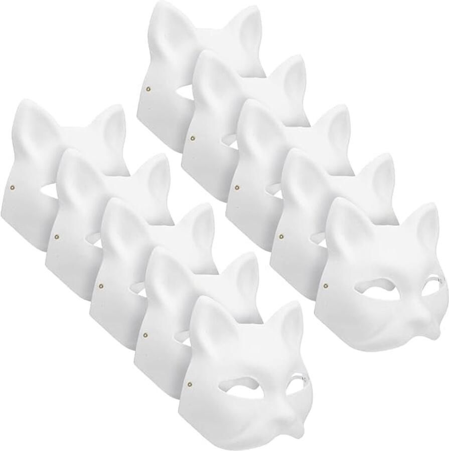 Maskers om zelf te beschilderen witte papieren maskers voor Halloween cosplay gemaskerd bal carnaval kostuumfeest