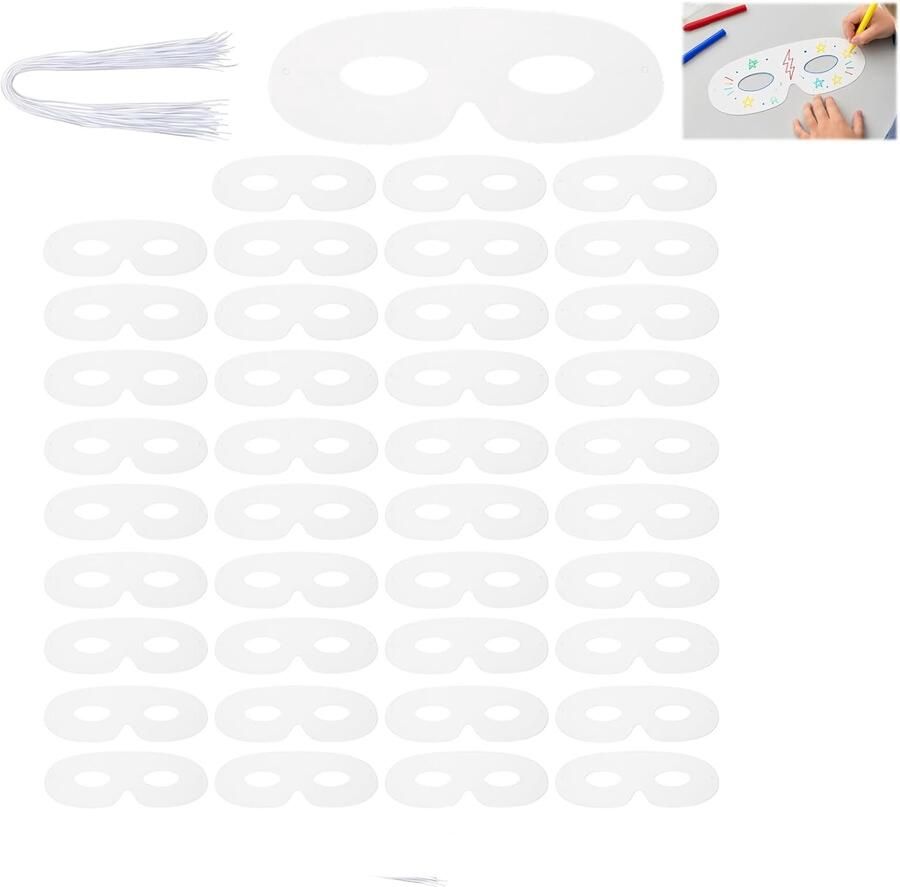 Maskers voor kinderen en volwassenen blanco maskers om te beschilderen van papier voor creatief knutselen Halloween carnaval feest kostuum en artistieke activiteiten