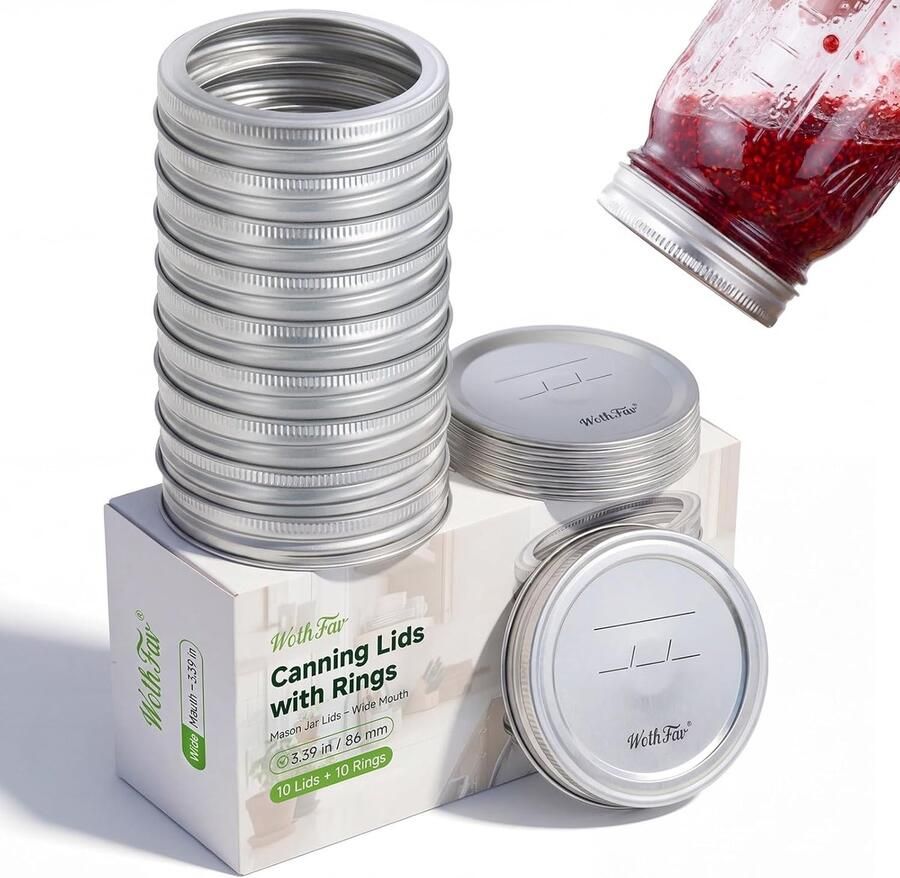 Mason Jar Deksels Luchtdichte Deksels Voedsel Bewaren Vacuüm Compatibel 10 Stuks Zwart