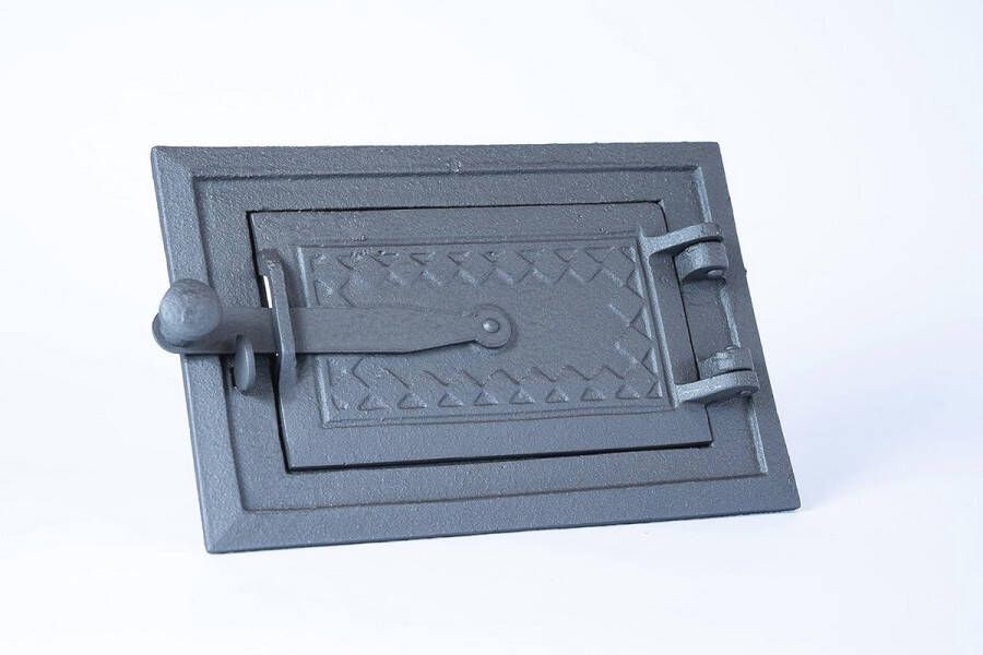 Massieve gietijzeren ovendeur voor pizzaovens en broodovens 255x170 mm enkele deur met deurslot
