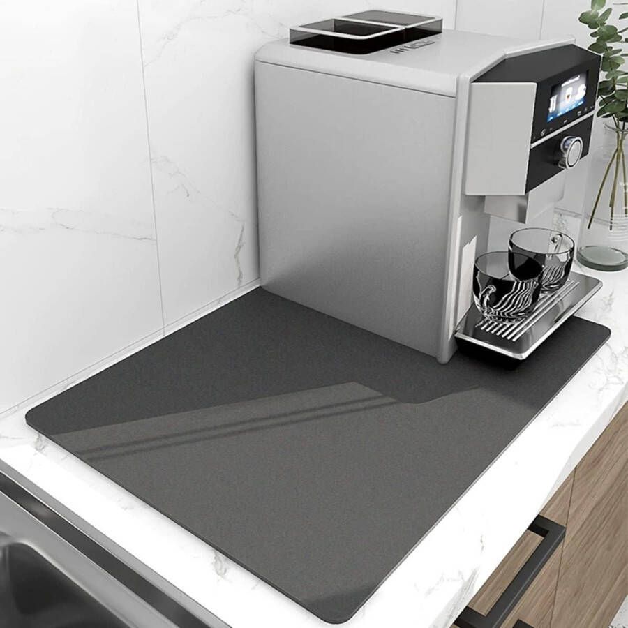 Mat voor aanrecht 406 x 60 cm verbergt vlekken antislip rubberen achterkant absorberende afwasdroogmat koffiebar accessoires past onder koffiepot espressomachine