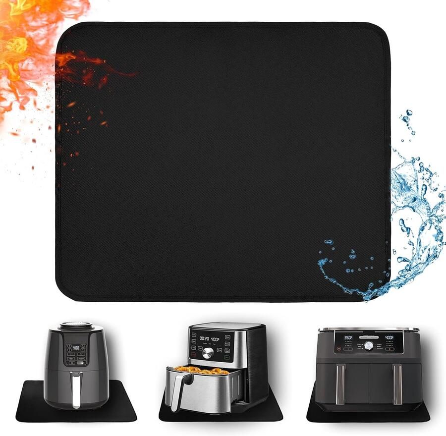 Mat voor heteluchtfriteuse 40 x 45 x 0 1 cm warmtemat om aanrecht te beschermen accessoires voor luchtfriteuse compatibel met Ninja Cosori Tefal hittebestendige pad voor
