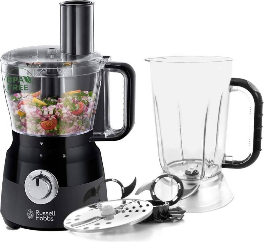 Matte Black Foodprocessor (600 Watt 2 Snelheden Pulseer functie Vaatwasserbestendig 2.5 Liter Capaciteit) 24732-56