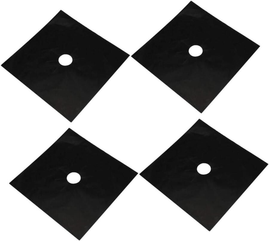 Matten Gasfornuis Kookplaat Beschermers Keuken Schoonhouden Dubbele Dikte 27 x 27 cm Zwart