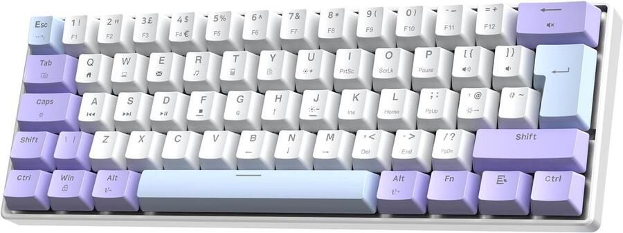 Mechanisch gamingtoetsenbord 60% compacte UK indeling RGB verlichting ideaal voor gamers SnelShoppen