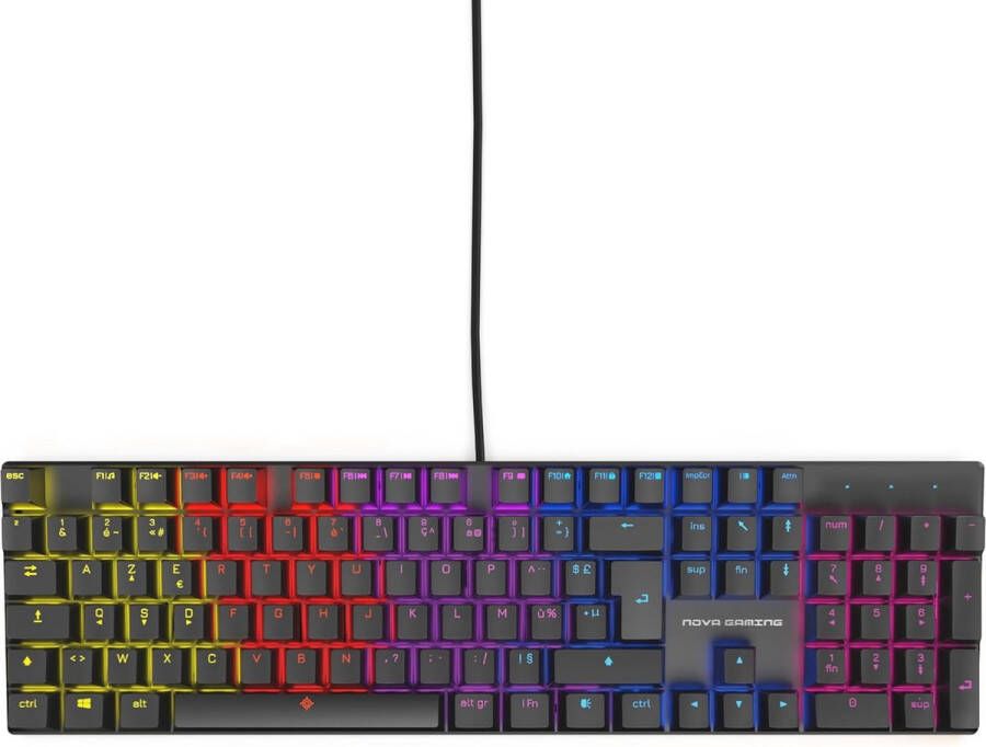 Mechanisch Gamingtoetsenbord met RGB Achtergrondverlichting 104 Toetsen Anti-Ghosting en Compatibel met PC Gaming