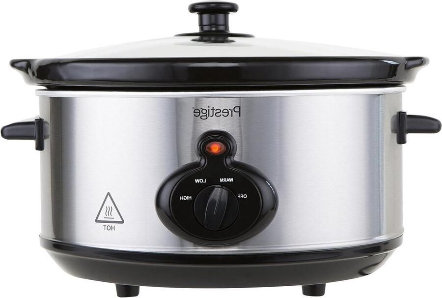 Mechanische Slow Cooker Stoofpan Langzaam Koken Programmeerbaar met Timer 3.5 Liter Zilver
