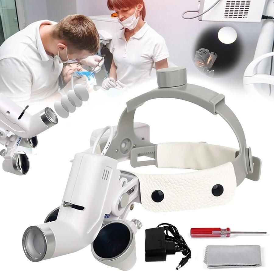Medische tandheelkundige chirurgische loepbril 3 5 x 420 mm met instelbare lamp verstelbare pupilafstand 5 W led vergrootglas voor medisch tandheelkundig chirurgisch leer