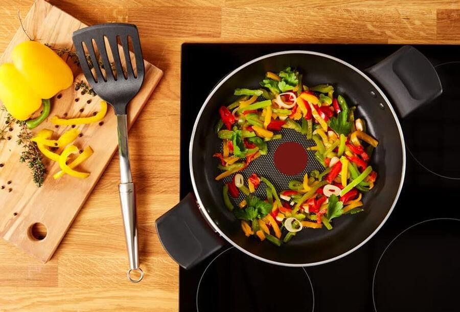 Mediterrane braadpan met 2 handgrepen 24 cm anti-aanbaklaag aluminium inductie geschikt - Foto 2