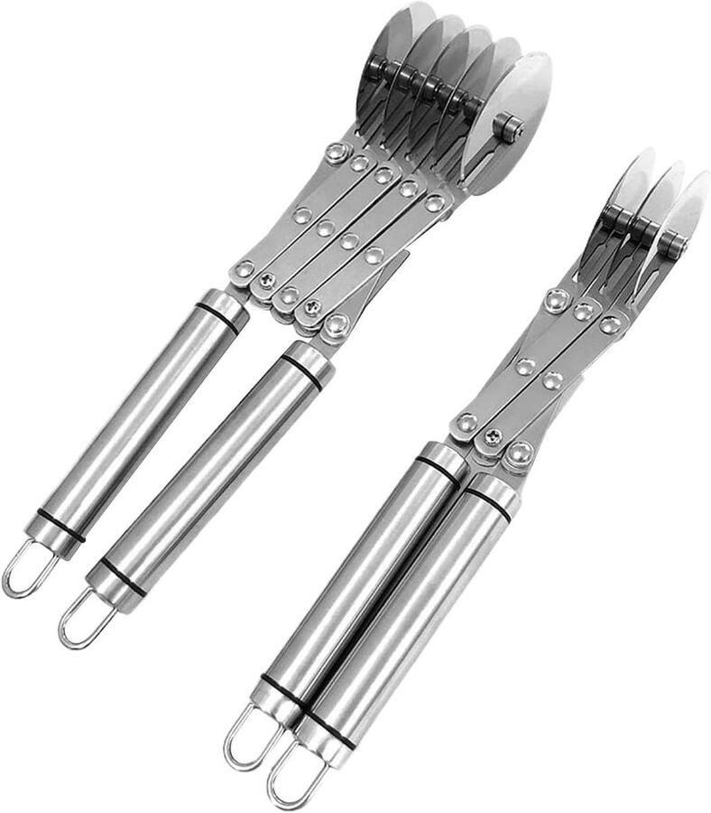 Meerwielensnijder Deegverdeler RVS Gelijkmatig Snijden Uitbreidbaar Ontwerp 28.5 cm Lengte Zilver