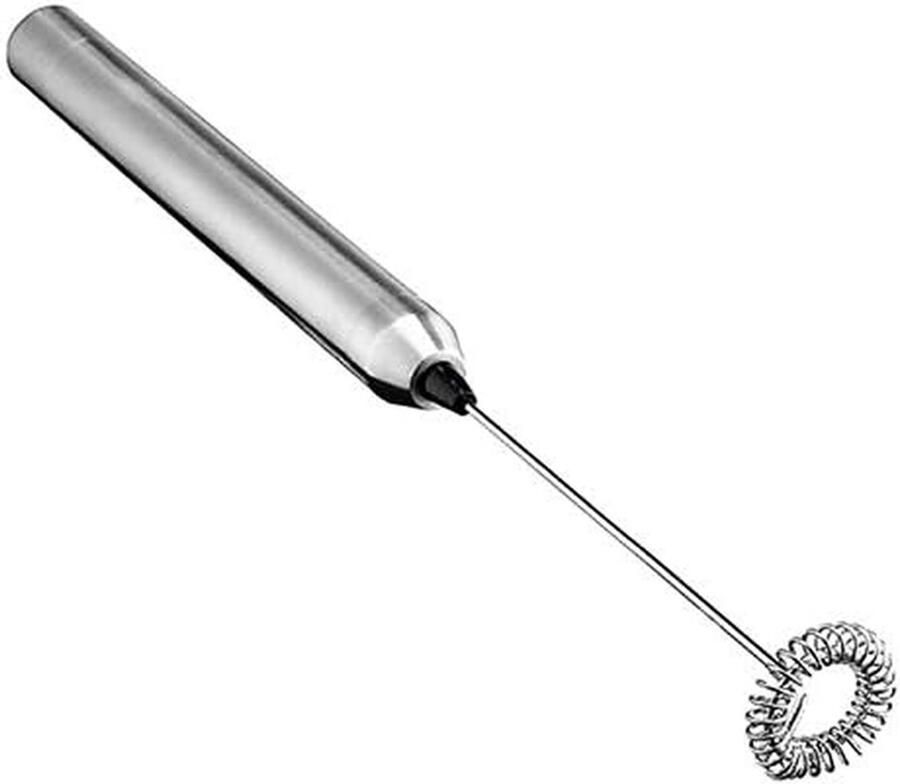 Melk opschuimer Handmixer Blender Koffie Maken Elektrisch Aangedreven Roestvrij Staal Zilverkleurig