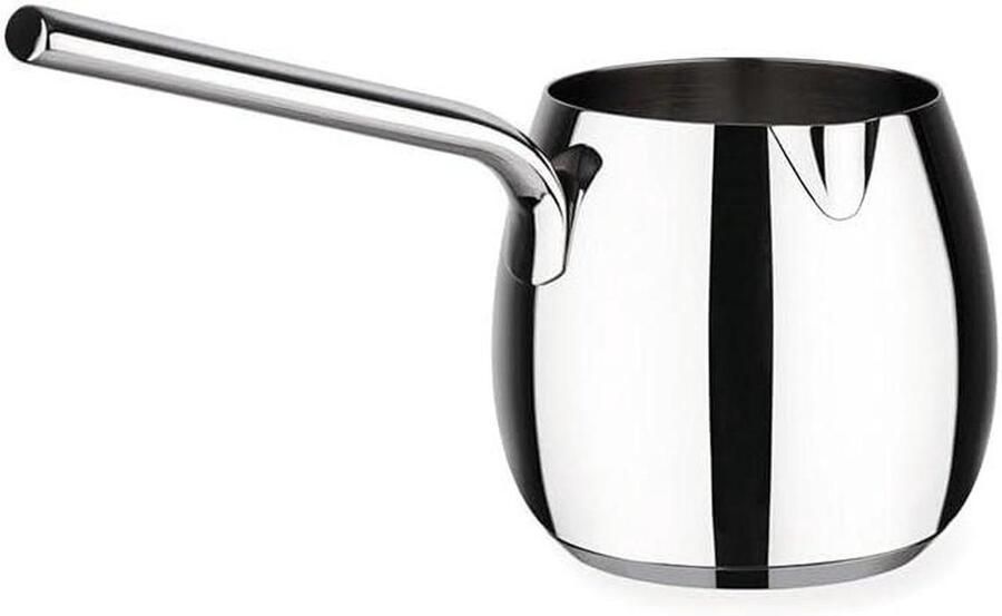 Melk Pan Kookpan Warme Dranken Hoogglans Afwerking 14 x 28 x 17 cm Zilver