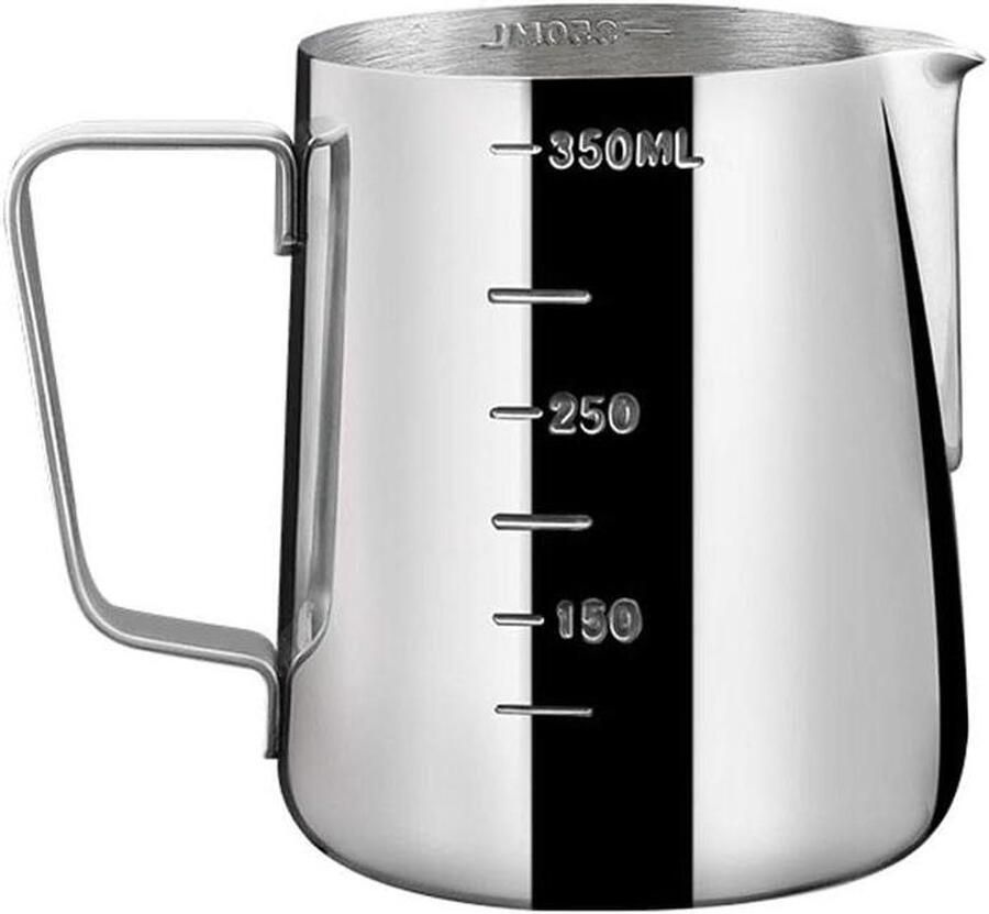 Melkopschuimer Klein Opschuimkan Koffie Kunst Druppelloze Tuit 100 ml Zilverkleurig - Foto 2