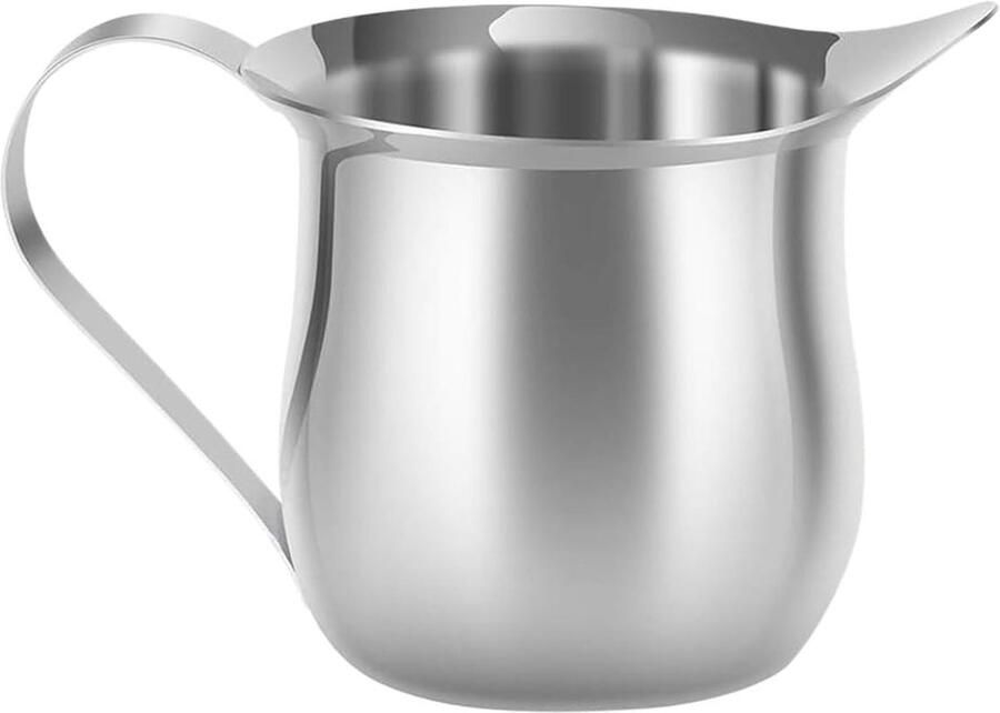 Melkkan RVS Opschuimkan Melkopschuimer Latte Art Maken Gladde Gietuit 240 ml Zilver
