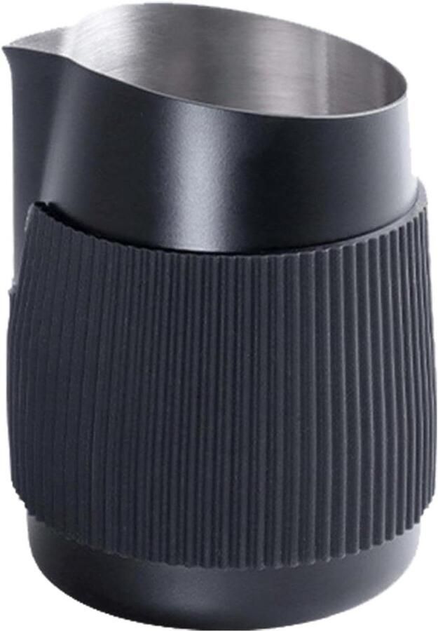 Melkkannetje Koffiezetapparaat Melkopschuimer Roestvrij Staal Koffie Bereiden Dubbelwandige Isolatie 420 ml Zwart