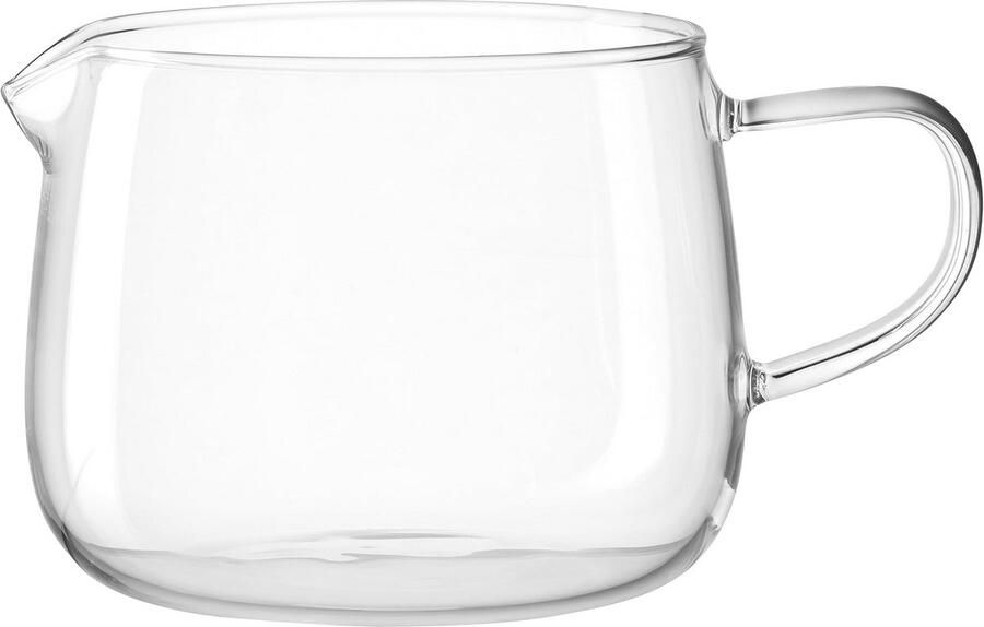 Melkkannetje van borosilicaatglas met handvat en schenktuit 350 ml vaatwasserbestendig