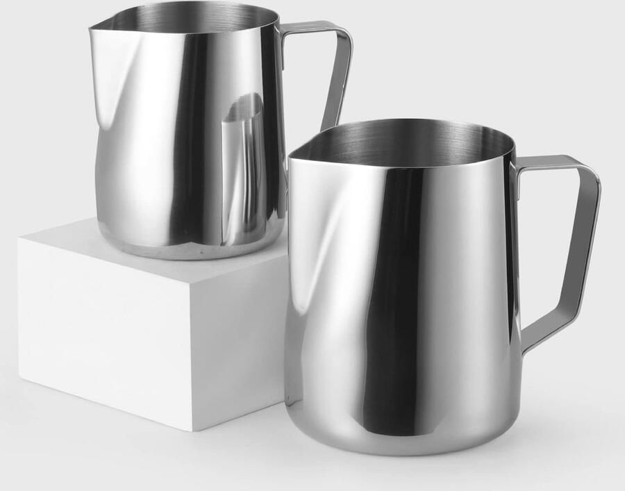 Melkopschuimer 350ml RVS druppelloze uitloop perfect voor cappuccino en latte ShopVlot