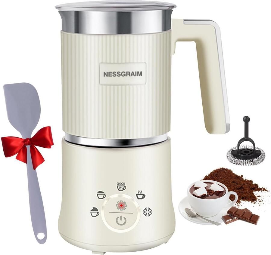 Melkopschuimer 5-in-1 – Elektrisch 500W – Warm & Koud Melkschuim – Chocolademelk – 300 ml