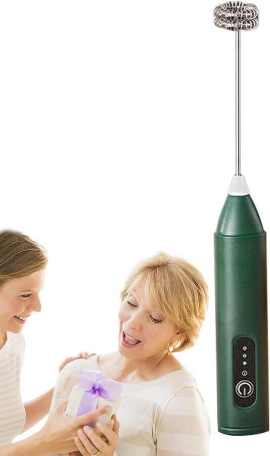 Melkopschuimer Drankmixer Garde Dranken Bereiden 3 Snelheden Instelbaar 22.5 cm Donkergroen