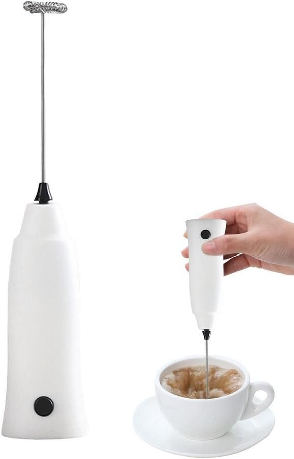Melkopschuimer Drankmixer Koffie Maken Hittebestendig 22 x 4.5 cm Wit