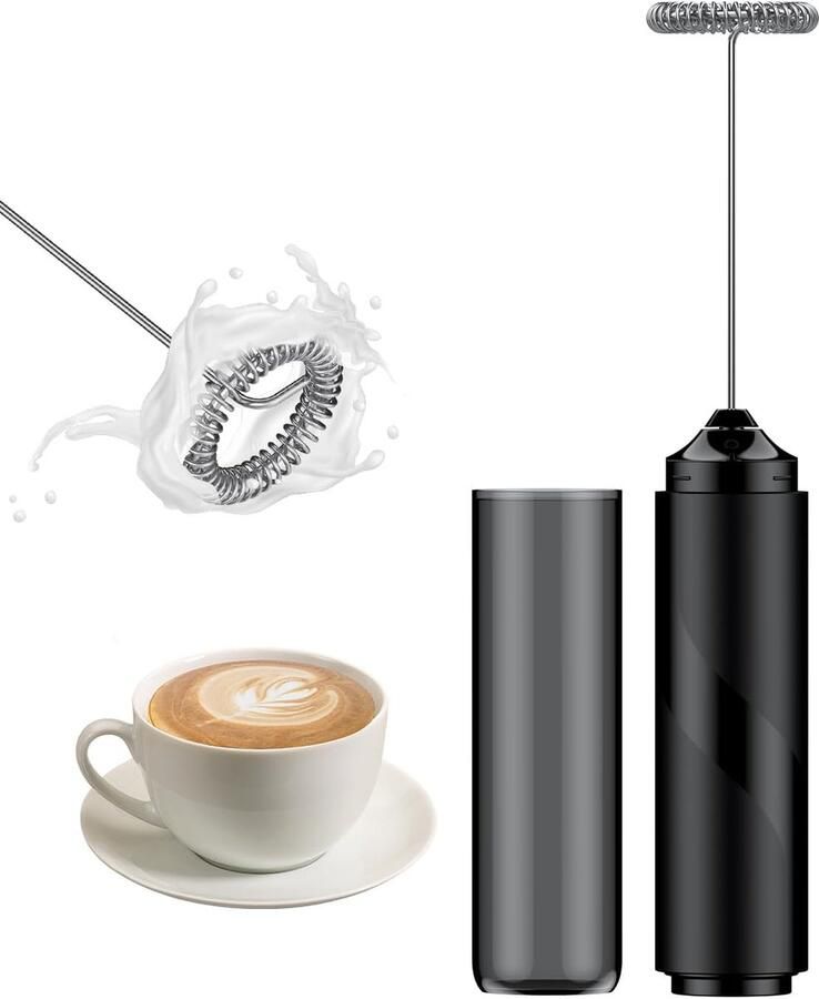 Melkopschuimer Drankmixer Opschuimer Koffie Drankjes Maken Krachtige Hoge Snelheid 22.4 cm Hoog Zwart