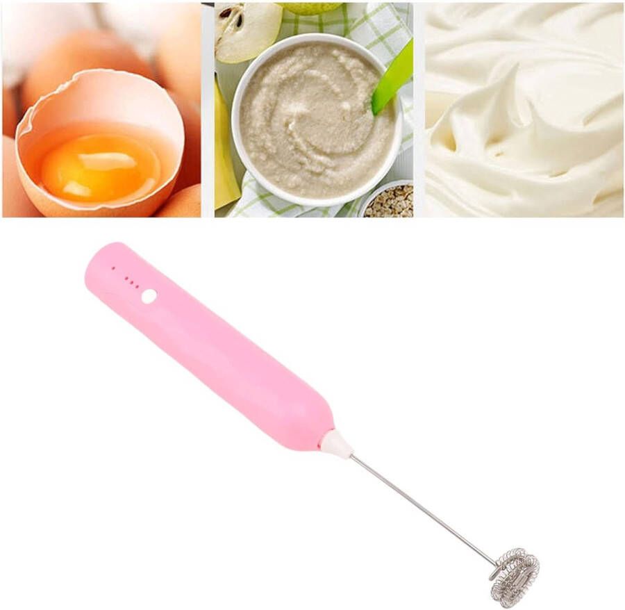 Melkopschuimer eiklopper huishoudelijke miniblender multifunctionele elektrische blender draagbaar draadloos schuim roze