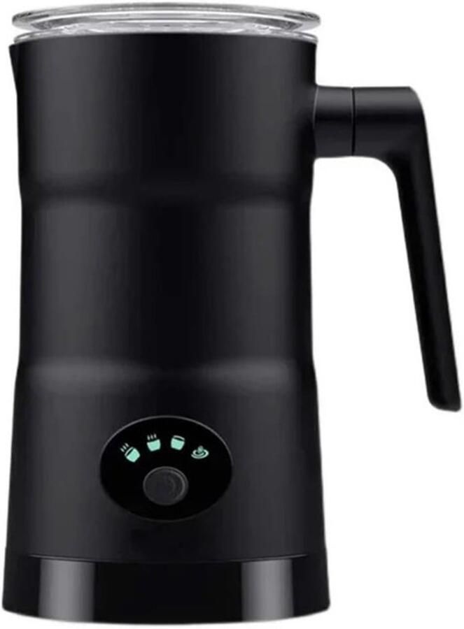 Melkopschuimer electrisch blender 4-in-1 melkschuimer Automatische melkschuimer voor warme en koude melk Melkschuimer voor 350 ml Zwart 14 5*10*19 5 cm