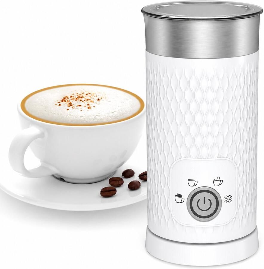 Melkopschuimer Elektrisch 4-in-1 – Warm en Koud Schuim Melkverwarmer 300 ml en Automatische Uitschakeling